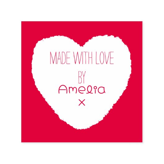 Mit Liebe Personalisiertes Herz Permastempel (Design)