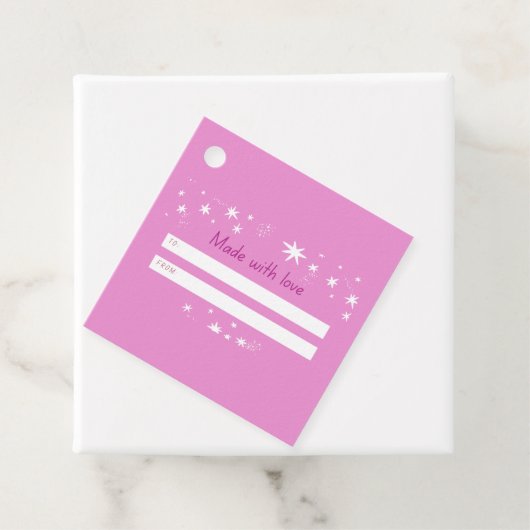 Mit Liebe pink & stars Geschenkanhänger (Beispiel)