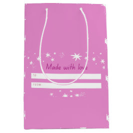 Mit Liebe pink & stars Mittlere Geschenktüte