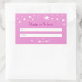 Mit Liebe pink & stars Rechteckiger Aufkleber (Tasche)