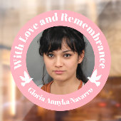 Mit Liebe pink zwei weiße Tauben Foto Erinnerung w Fensteraufkleber (Blatt 2)