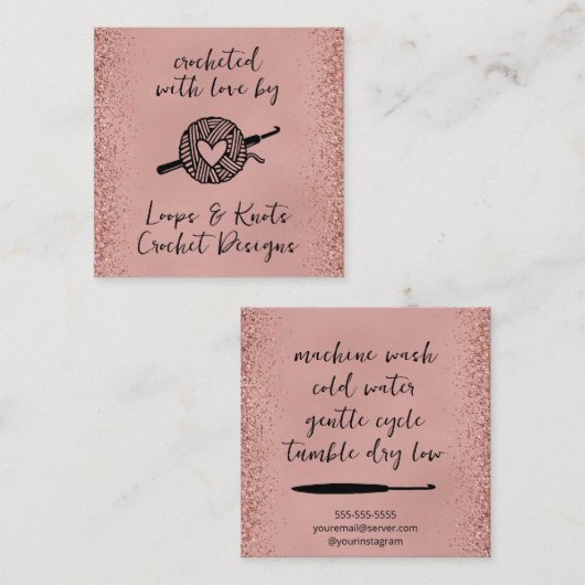 mit Liebe-Platz Quadratische Visitenkarte (Vorne/Hinten)