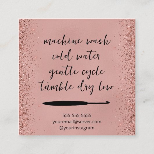 mit Liebe-Platz Quadratische Visitenkarte (Rückseite)