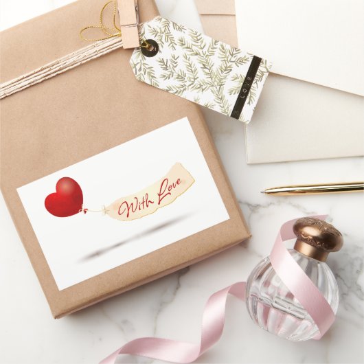 Mit Liebe Rechteckiger Aufkleber (Schenken)