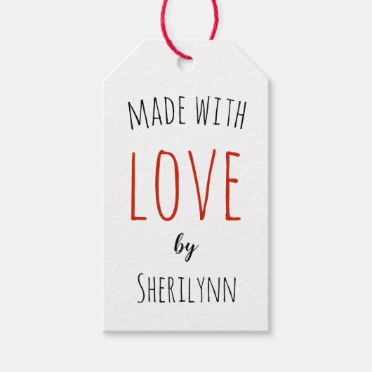 Mit Liebe Red Geschenkanhänger (Vorderseite)