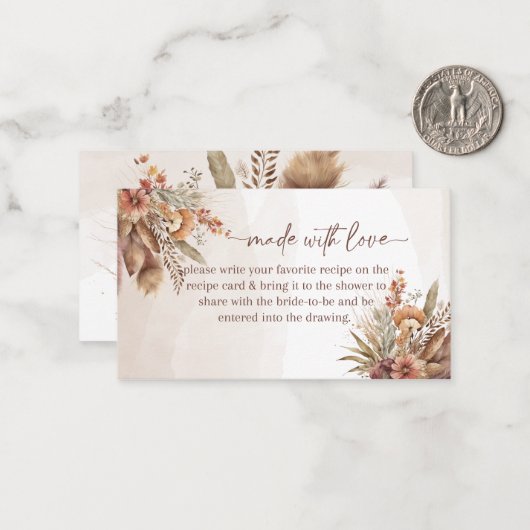 mit Liebe Rezeptkarte Mitteilungskarte (Vorderseite/Rückseite Beispiel)