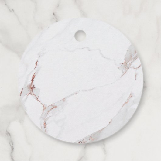 Mit Liebe Rose Gold Marmor moderne Hochzeit Geschenkanhänger (Rückseite)