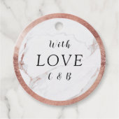 Mit Liebe Rose Gold Marmor moderne Hochzeit Geschenkanhänger (Vorderseite)