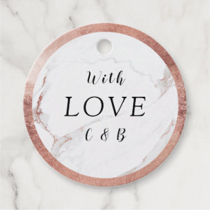 Mit Liebe Rose Gold Marmor moderne Hochzeit Geschenkanhänger