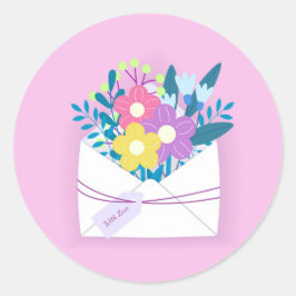 mit Liebe, Rundaufkleber mit Umschlag Runder Aufkleber