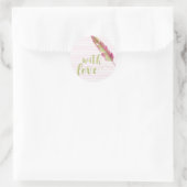 Mit Liebe, Sage Script Typografie Strippensticker Runder Aufkleber (Tasche)