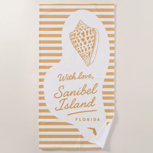 Mit Liebe Sanibel Island Junonia Strandtuch (Vorderseite)
