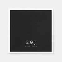 Mit Liebe Schwarz & Weiß-Elegant-Monogramm-Hochzei