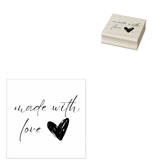 Mit Liebe Script-Herz ganz einfach gemacht Gummistempel (Stempel)