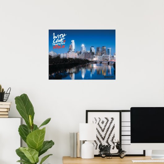 'Mit Liebe' Skyline Poster, 18" x 24" Poster (Heimbüro)