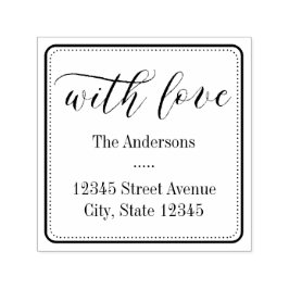 Mit Liebe Square Personalisierte Gummi-Briefmarke Permastempel