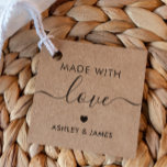 Mit Liebe-Tag, Handmade-Geschenktafel, Kraft Geschenkanhänger<br><div class="desc">Das sind die perfekten kleinen Geschenkanhänger. Sie können sowohl den Vor- als auch den Rücktext anpassen,  als auch die Farben ändern.</div>