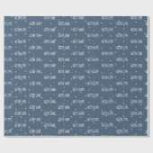 Mit Liebe Text White Stars Wrapping Paper Geschenkpapier (Flach)