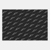 mit Liebe Typografie Schwarz-Weiß Geschenkpapier Set (Vorderseite 3)