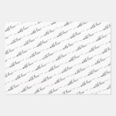 mit Liebe Typografie Schwarz-Weiß Geschenkpapier Set (Vorderseite 2)