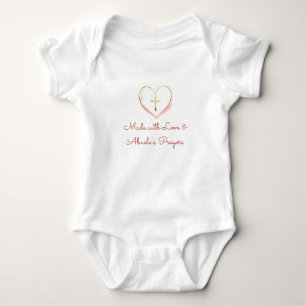 Mit Liebe und Abuelas Gebeten Hergestellt Religiös Baby Strampler