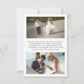 Mit Liebe und dank 3x Hochzeit Foto Elegant Dankeskarte (Rückseite)