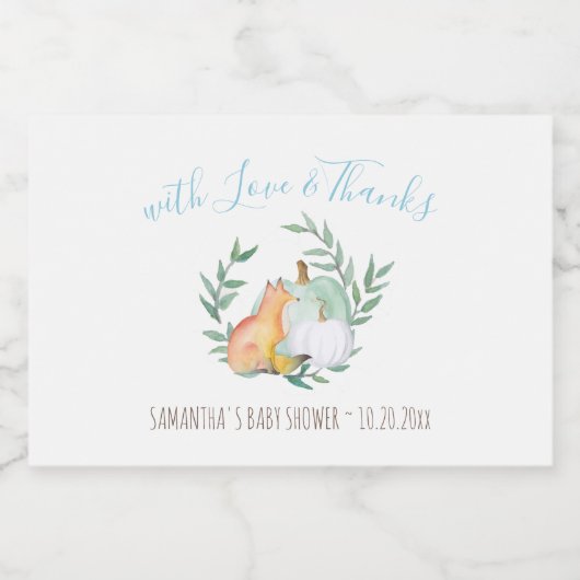 Mit Liebe und Dank an White Pumpkin & Fox Schaumweinetikett (Einzelnes Label)