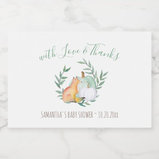 Mit Liebe und Dank an White Pumpkin & Fox Schaumweinetikett (Einzelnes Label)