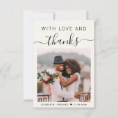 Mit Liebe und Dank Foto Cream Hochzeit Dankeskarte (Vorderseite)