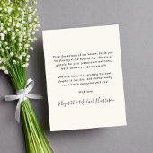 Mit Liebe und Dank Foto Cream Hochzeit Dankeskarte