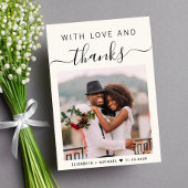 Mit Liebe und Dank Foto Cream Hochzeit Dankeskarte