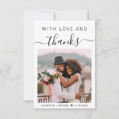 Mit Liebe und Dank Foto Hochzeit Dankeskarte (Vorderseite)