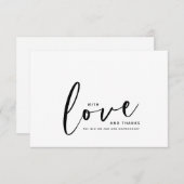 Mit Liebe und Dank Hochzeit Dankeschön Card Dankeskarte (Vorne/Hinten)