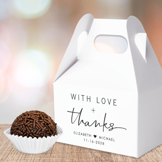 Mit Liebe und dank Hochzeit Geschenkschachtel