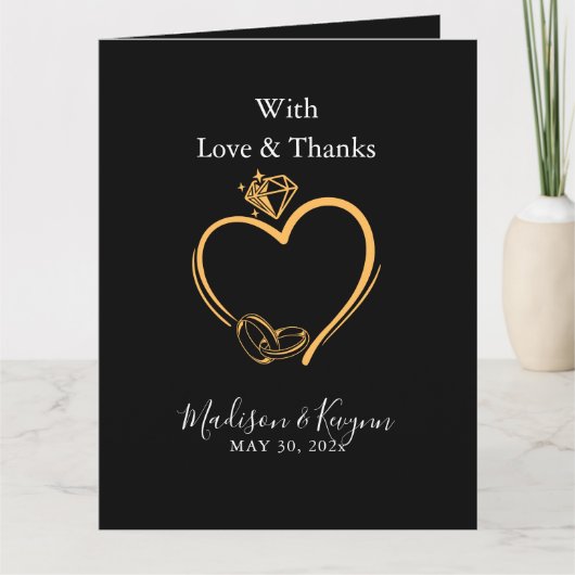 Mit Liebe und Dank Hochzeit Karte (Vorderseite)