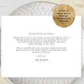 Mit Liebe und Dankbarkeit Elegantes Hochzeitsfest  Dankeskarte