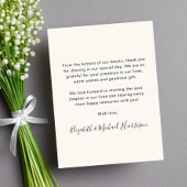 Mit Liebe und Dankbarkeit Foto Creme Hochzeit Dankeskarte