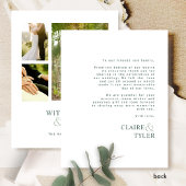 Mit Liebe und Dankbarkeit Foto, Grüne Hochzeit Dankeskarte