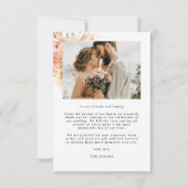 Mit Liebe und Dankbarkeit, Foto Peach Hochzeit Dankeskarte (Rückseite)