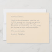 Mit Liebe und Dankbarkeit Hochzeit Foto Champagne Dankeskarte (Rückseite)