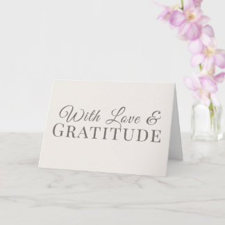 Mit Liebe und Dankbarkeit – Minimale Typografie Karte