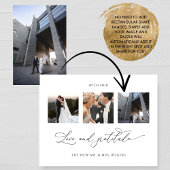 Mit Liebe und Dankbarkeit Monogram Wedding Foto Dankeskarte