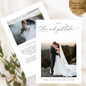 Mit Liebe und Dankbarkeit, schicke Foto Hochzeit Dankeskarte