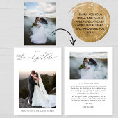 Mit Liebe und Dankbarkeit, schicke Foto Hochzeit Dankeskarte