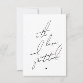 Mit Liebe und Dankbarkeit vorgedruckte Meldung Dankeskarte (Vorderseite)