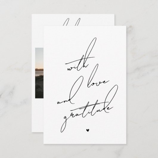 Mit Liebe und Dankbarkeit vorgedruckte Meldung Dankeskarte (Vorne/Hinten)