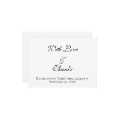 Mit Liebe und Dankeschön Hochzeit Vielen Dank Note Mitteilungskarte (Vorderseite/Rückseite Beispiel)