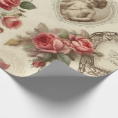 "Mit Liebe und für immer" Romantisches Vintag Geschenkpapier (Ecke)