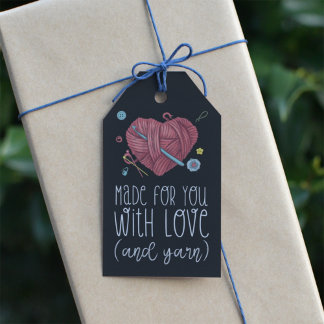 Mit Liebe und Garn für dich gehäkelt Geschenkanhänger