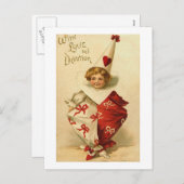 Mit Liebe und Hingabe Valentinclown Feiertagspostkarte (Vorne/Hinten)